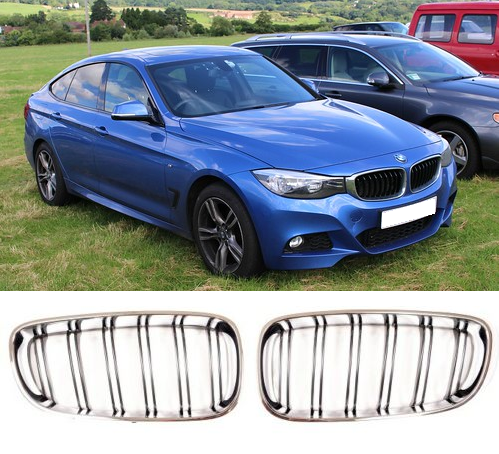 BMW 3 series GT F34 chrome black kidney grilles twin double spoke slat UK