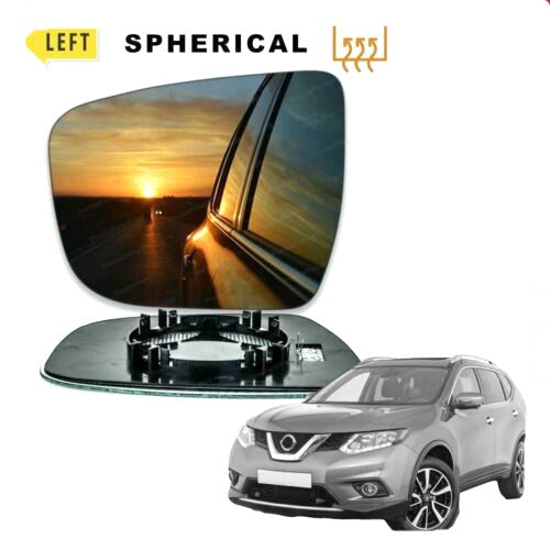 For Nissan X-trail Left Passenger wing mirror glass 2014-2021 door side Heated