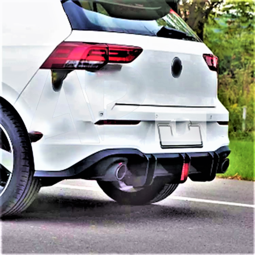 VW Golf GTI MK8 Rear Blade Diffuser & Side Splitters With F1 Lamp Spoiler Kit