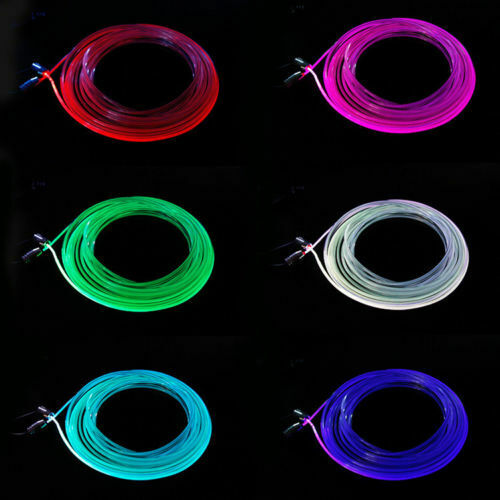 6x 8M RGB Car Fiber Optic Atmosphere Strip LED Footwell Light DC App Waterproof